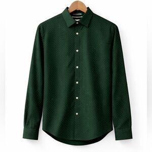 Original Penguin Heritage Slim Fit Green Micro Dot Button Down Men’s Medium